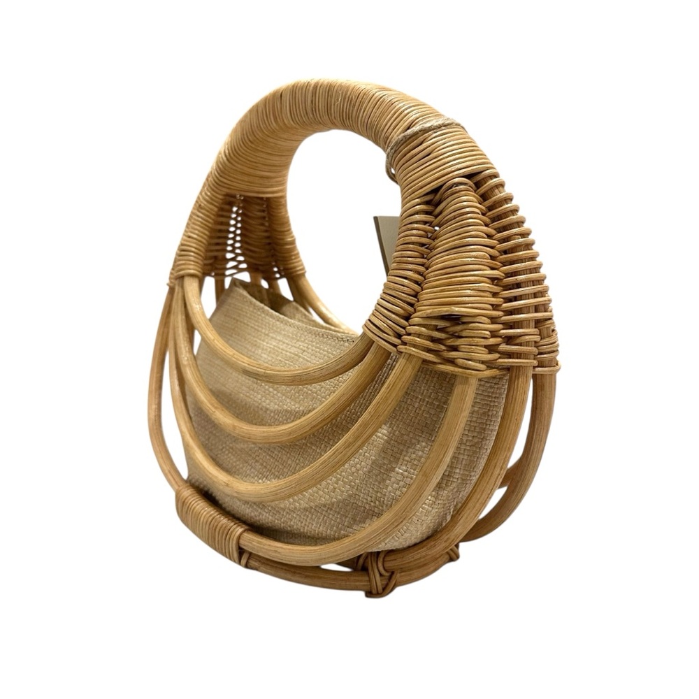 NWT Antik Kraft Natural Woven Rattan Handbag - Picture 5 of 8